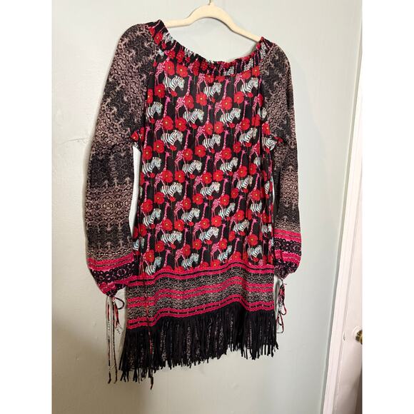 Custo Barcelona zebra print suede fringe mini dress - Picture 9 of 9